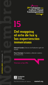 29 Coloquios Cultura Visual Contemporánea. 15 noviembre 2024. Fundación Mainel
