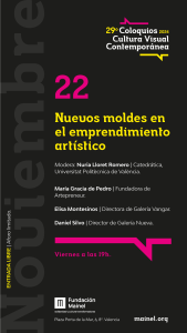 29 Coloquios Cultura Visual Contemporánea. 22 noviembre 2024. Fundación Mainel