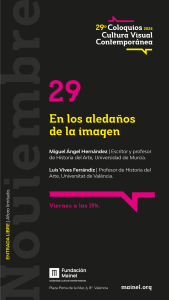 29 Coloquios Cultura Visual Contemporánea. 29 noviembre 2024. Mainel
